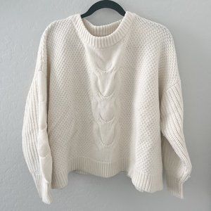 J. Crew Cream Cable Knit Sweater